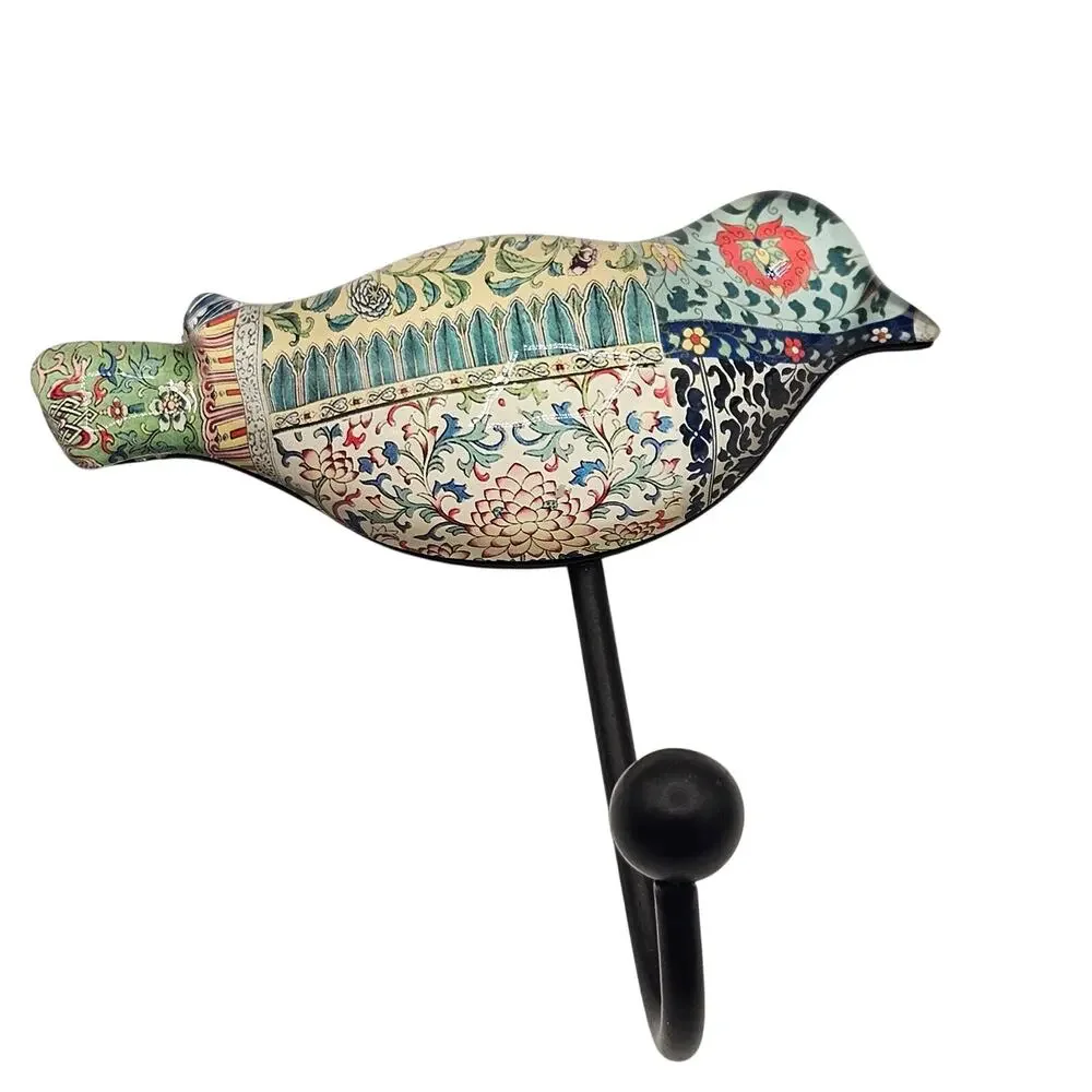 Colorful Acrylic Art Piece Bird Hook for Clothes or Towels - Wall Decor Accent